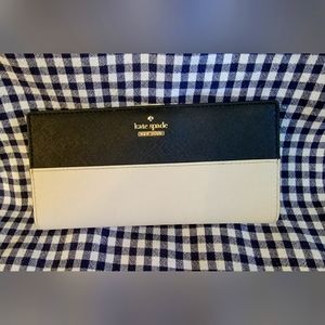 KATE spade long black and light gray wallet